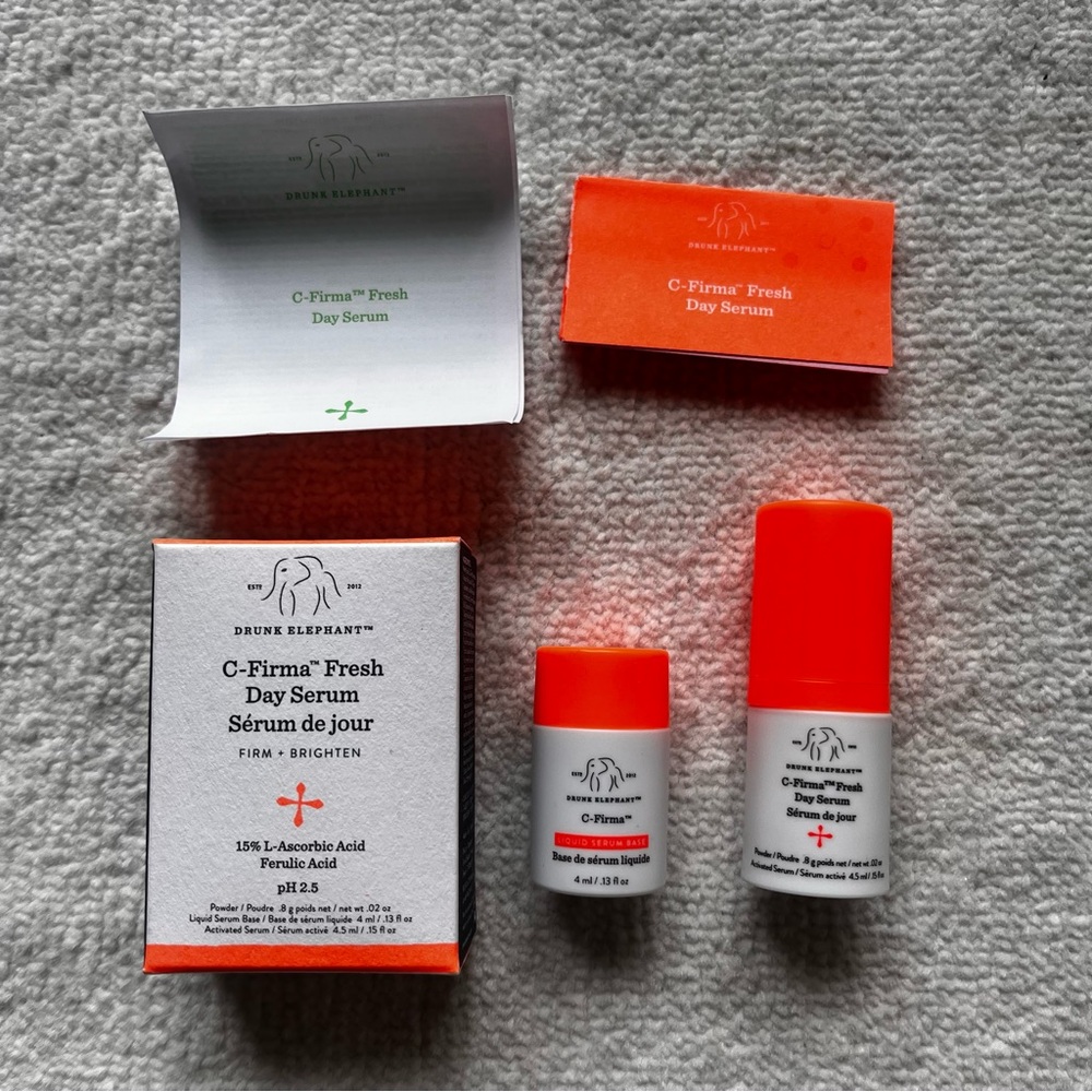 BNIB DRUNK ELEPHANT TRAVEL SIZE FACE SERUM SET - FIRM AND BRIGHTEN